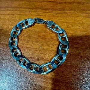 SOLID STERLING SILVER MARNIER
DIAMOND CUT ANCHOR
LINK BRACELET 8"